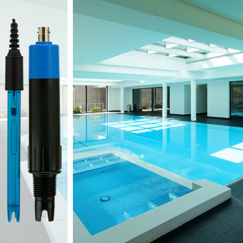 indoor swimming pool with pH measurement