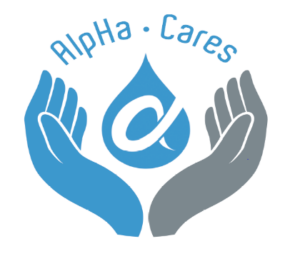 Hands holding alpHa logo