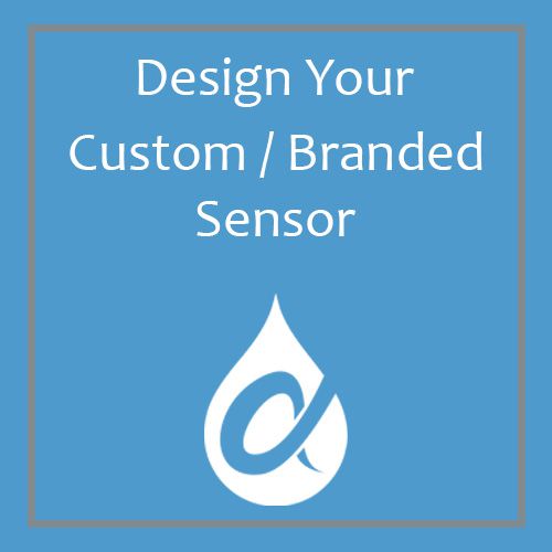 design your custom branded sensor with alpha logo on blue background